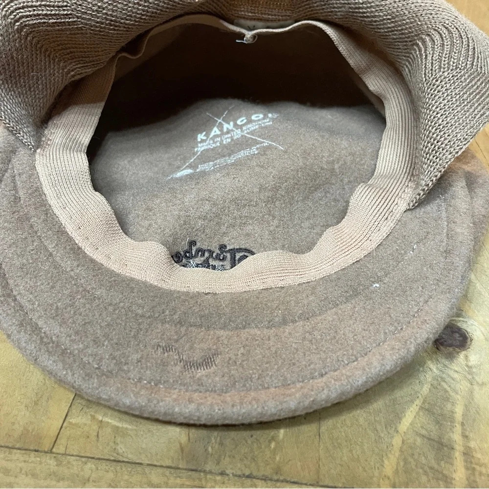 Vintage Royal Troon Golf Club Flat Cap Beret Camel Tan with Perfect Logo Kangol - Picture 2 of 9